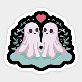 Cute Ghost Couple Sticker